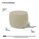 Ver imagem 3 de Puff Decorativo Living Aisha Orgânico Veludo Bege - Desk Design