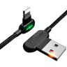 Cabo Carregador Usb Led para Iphone Lightning 90º Graus 2.4a 1,8m - Preto Nobrand Buttom Series - 1