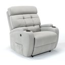 Ver imagem 1 de Poltrona do Papai Reclinável em Tecido Linho Cor Cinza Reclinação Elétrica - Modelo Florença