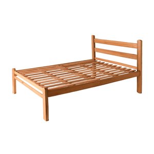 Cama Casal Reforçada 100% em Madeira Maciça Cor Verniz Natural