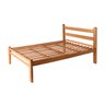 Cama Casal Reforçada 100% em Madeira Maciça Cor Verniz Natural - 2