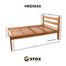 Cama Casal Reforçada 100% em Madeira Maciça Cor Verniz Natural - 4
