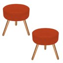 Ver imagem 1 de Kit 2 Puff Decorativo Sofia Pé Palito Suede Laranja