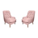 Ver imagem 1 de Kit 2 Poltronas Decorativas Lille Suede Rosa Bebe - Dominic Decor