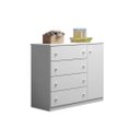 Ver imagem 1 de Cômoda Sapateira 4 Gavetas 1 Porta Organizadora Infantil Helena Branco - Phoenix Baby