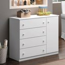 Ver imagem 2 de Cômoda Sapateira 4 Gavetas 1 Porta Organizadora Infantil Helena Branco - Phoenix Baby
