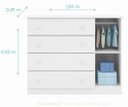 Ver imagem 3 de Cômoda Sapateira 4 Gavetas 1 Porta Organizadora Infantil Helena Branco - Phoenix Baby