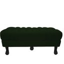 Ver imagem 1 de Recamier Luis Xv Capitonê Retrô 140cm Suede Verde Pés Madeira Mz Decor
