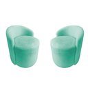 Ver imagem 2 de Kit 2 Poltronas Decorativa Yara Orgânica Veludo Acqua