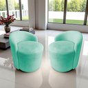 Ver imagem 1 de Kit 2 Poltronas Decorativa Yara Orgânica Veludo Acqua