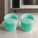 Ver mais imagens de Kit 2 Poltronas Decorativa Yara Orgânica Veludo Acqua