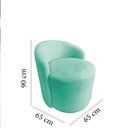 Ver imagem 7 de Kit 2 Poltronas Decorativa Yara Orgânica Veludo Acqua