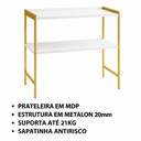 Ver imagem 5 de Multiuso para Área de Serviço com Pé de Ferro Londres - Branco/Dourado