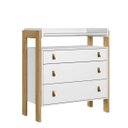 Ver imagem 1 de Cômoda Infantil 3 Gavetas com Nichos Refúgio Branco Acetinado - ÉdeCasaMóveis                                                                  