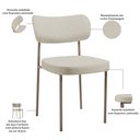 Ver imagem 4 de Kit 04 Cadeiras Decorativa Estofada para Sala de Jantar Melina Base Arena L02 Linho Champagne - Lyam