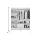 Ver imagem 2 de Guarda Roupa Casal Panama 6 Portas 2 Gavetas Branco - Moval