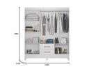 Ver imagem 2 de Guarda Roupa Casal Panama 6 Portas 2 Gavetas Branco - Moval
