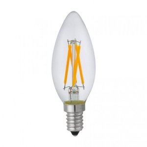 Lâmpada Led Filamento Clear C35 4w E14 2400k Luz Quente Decoração