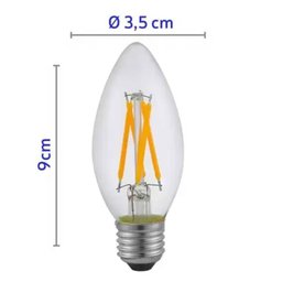 Lâmpada Led Filamento Clear C35 4w E14 2400k Luz Quente Decoração - 3