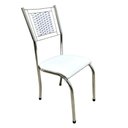 Ver imagem 5 de Kit 4 Cadeiras Jantar Belize Moderna Cromada Aço Junco Cozinha Sala Assento Branco Cromada Desenho