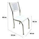 Ver imagem 2 de Kit 4 Cadeiras Jantar Belize Moderna Cromada Aço Junco Cozinha Sala Assento Branco Cromada Desenho