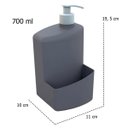 Ver imagem 3 de Porta Detergente e Esponja 700ml Dispenser de Detergente para Pia Full Utility Cinza