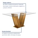 Ver imagem 3 de Conjunto Sala de Jantar Mesa Tampo de Vidro e 6 Cadeiras Classic