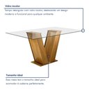 Ver imagem 4 de Conjunto Sala de Jantar Mesa Tampo de Vidro e 6 Cadeiras Classic