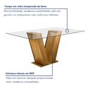 Ver imagem 2 de Conjunto Sala de Jantar Mesa Tampo de Vidro e 6 Cadeiras Classic