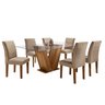 Conjunto Sala de Jantar Mesa Tampo de Vidro e 6 Cadeiras Classic - 14