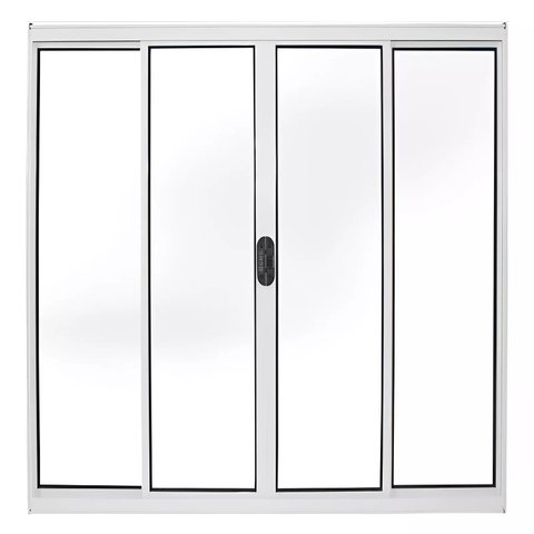 Janela de Alumínio Branco Vitro de Correr 4 Folhas sem Grade Cmc Modular- 1.00 (l) X 1.20 (a)