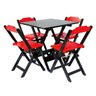 Jogo de Mesa 70x70 para Sorveteria Vermelho com 4 Cadeiras Roma - Lh Móveis - 2