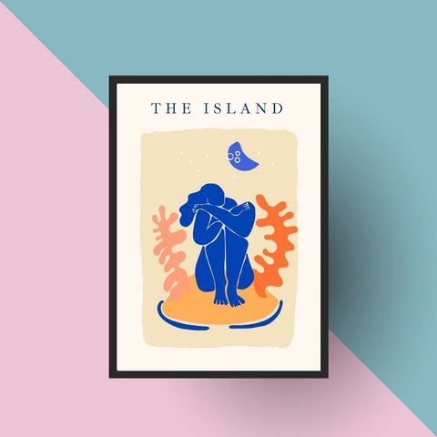 Quadro Arte Matisse - The Island 33x24cm:moldura Preta