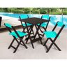 Jogo de Mesa 70x70 para Sorveteria Azul Turquesa com 4 Cadeiras Roma - Lh Móveis - 1