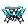 Jogo de Mesa 70x70 para Sorveteria Azul Turquesa com 4 Cadeiras Roma - Lh Móveis - 2