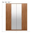 Ver imagem 2 de Guarda Roupa Casal 4 Portas com Espelho e 3 Gavetas Attore - Nogueira Touch