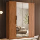 Ver imagem 1 de Guarda Roupa Casal 4 Portas com Espelho e 3 Gavetas Attore - Nogueira Touch