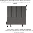 Ver imagem 2 de Cabeceira de Cama Solteiro Box 100 Cm Karla Suede Cinza Escuro