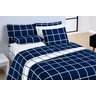 cobre leito casal padrão matelado dupla face micropercal 200 fios estampado azul - 2