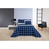 cobre leito casal padrão matelado dupla face micropercal 200 fios estampado azul - 3