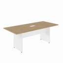 Ver imagem 2 de Mesa Reunião Retangular 200 cm X 90 cm Pés Painel para 8 Pessoas com 1 Caixa de Tomadas F5 Office
