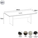 Ver imagem 3 de Mesa Reunião Retangular 200 cm X 90 cm Pés Painel para 8 Pessoas com 1 Caixa de Tomadas F5 Office
