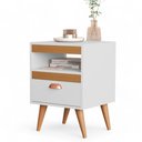 Ver imagem 4 de Kit 02 Mesas de Cabeceira Flex Sal Branco e Ypê Sal