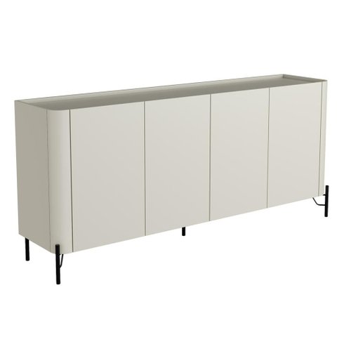 Aparador Buffet para Sala de Jantar 4 Portas Pés Industrial Preto Naim I03 Luna - Lyam Decor