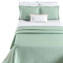 Ver imagem 1 de Kit Cobre Leito Colcha Quality Casal 3 Peças Percale 200 Fios Bordado - Verde Menta
