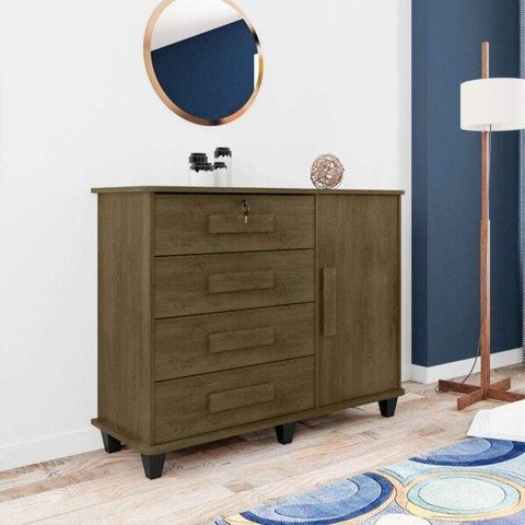 Cômoda Sapateira 1 Porta 4 Gavetas Grécia RV Móveis