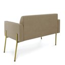 Ver imagem 2 de Sofá Namoradeira 2 Lugares Pé de Ferro Dourado Marisa Suede Marrom Rato D03