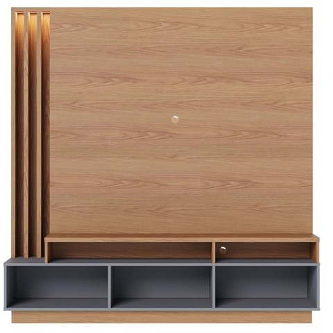 Estante Home Theater Ambiente Humaita Freijó Cinza Acetinado - Colibri