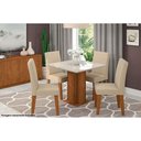 Ver imagem 2 de Mesa para Cozinha Sophia C-tampo Madeirado Vidro 95x95cm Cinamomo-off White - Cimol