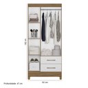 Ver imagem 2 de Guarda Roupa Lima Branco Naturale 3 Portas 2 Gavetas Moval